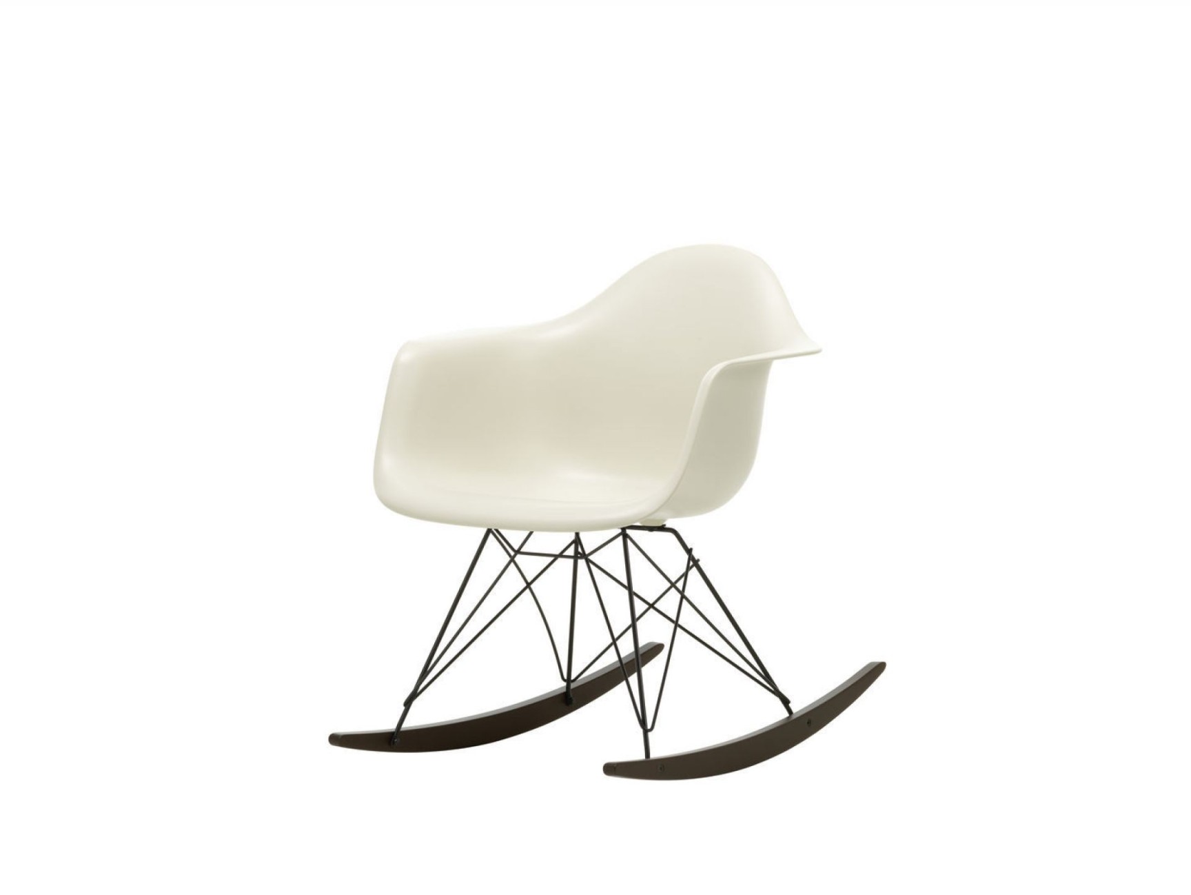 Eames Plastic Arm Chair RAR Rocking Chair Vitra Maple dark-Black-White