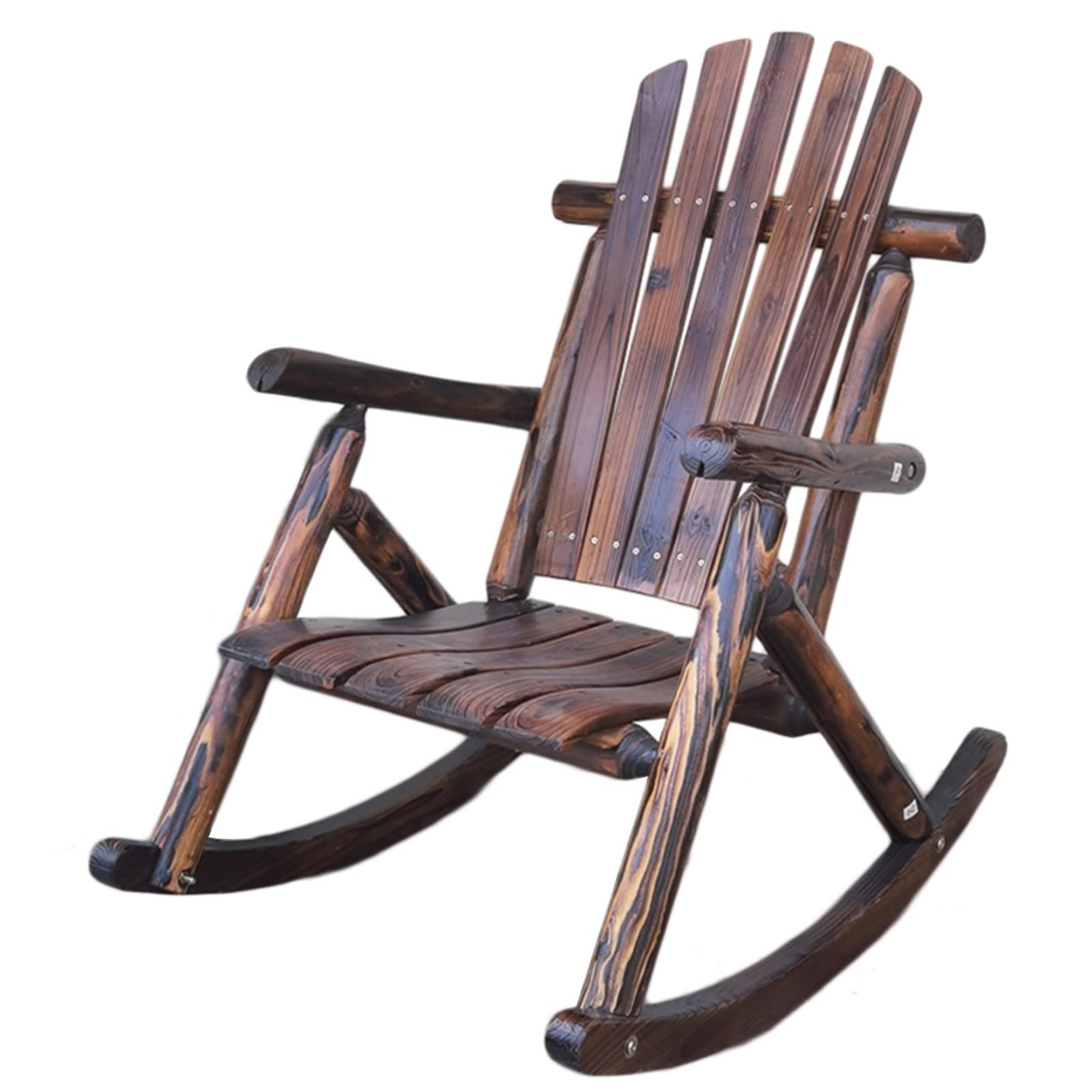 IBOWZ Schaukelstuhl, Relaxstuhl Veranda-Rocker-Holzschaukelstuhl,  strapazierfähige Großeltern-Loungestühle für Erwachsene mit Breiten  Armlehnen,