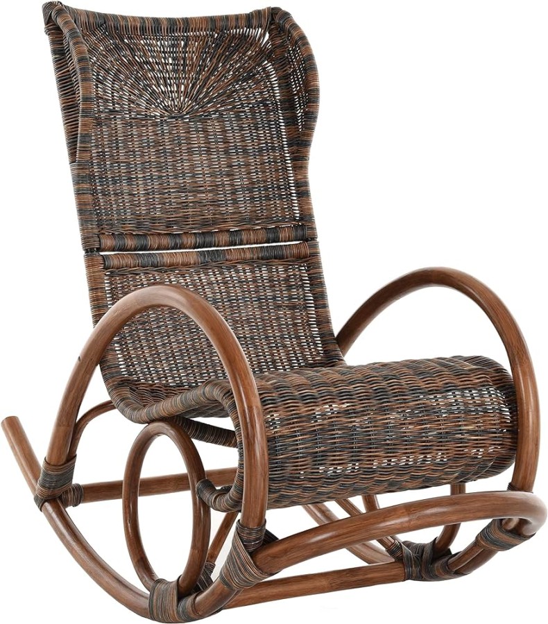 LUXOR Rocking Chair made of Rattan in Zebrano Colour, Free