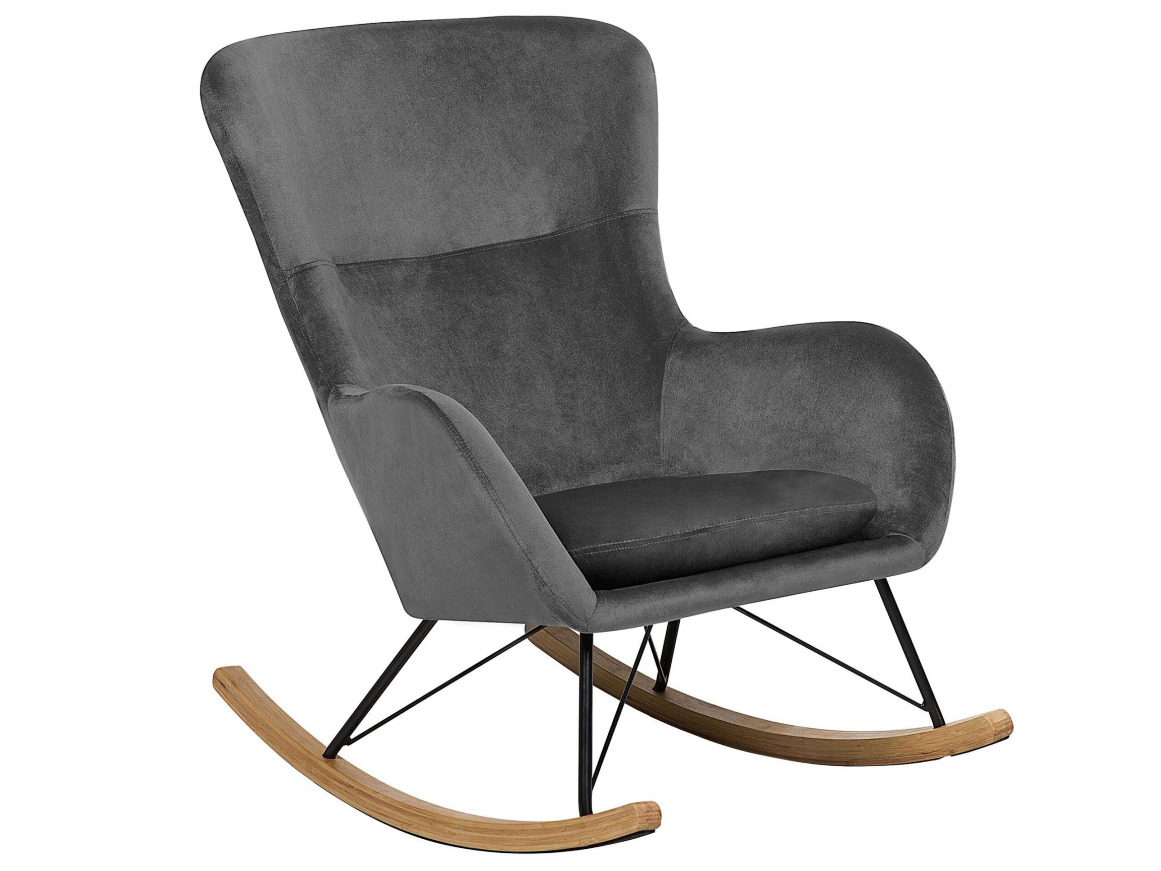 Rocking Chair Velvet Dark Grey ELLAN : Amazon